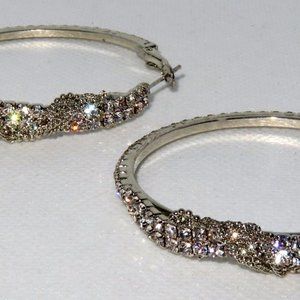 Belly Dancers, Rhinestone Hoops Earrings, Pierced Ears,